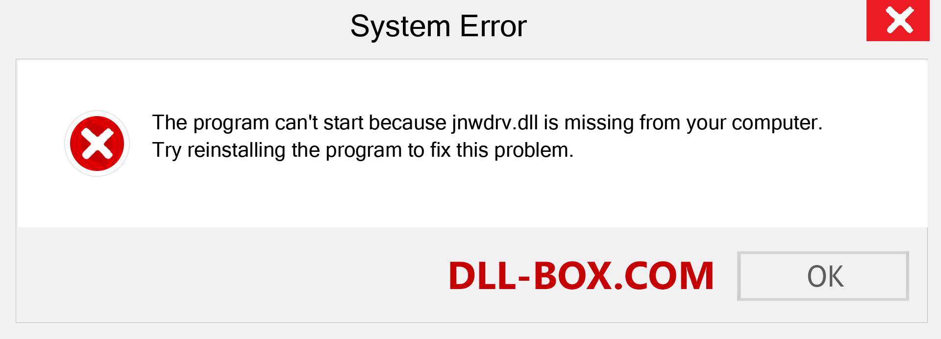  jnwdrv.dll file is missing?. Download for Windows 7, 8, 10 - Fix  jnwdrv dll Missing Error on Windows, photos, images